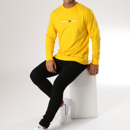 Tommy Hilfiger - Tee Shirt Manches Longues Small Text 5331 Jaune