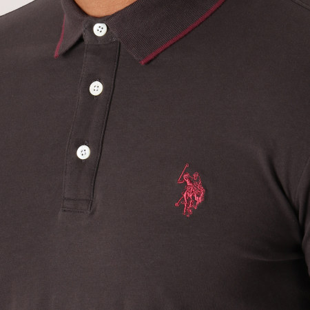 US Polo ASSN - Polo Manches Longues Double Horse Gris Anthracite