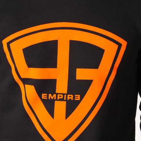93 Empire - Sweat Crewneck 93 Empire Sleeves Noir Orange
