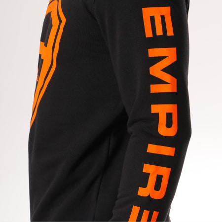 93 Empire - Sweat Crewneck 93 Empire Sleeves Noir Orange