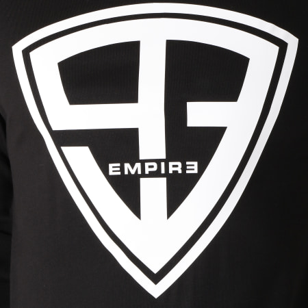 93 Empire - 93 Maglietta con maniche impero, nero, bianco