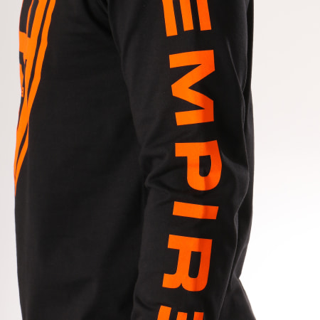 93 Empire - Tee Shirt Manches Longues 93 Empire Sleeves Noir Orange