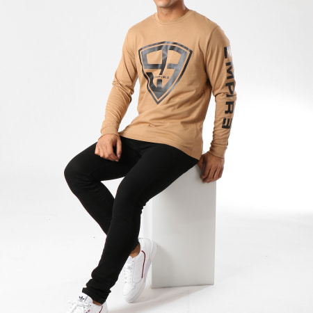 93 Empire - Tee Shirt Manches Longues 93 Empire Sleeves Camel