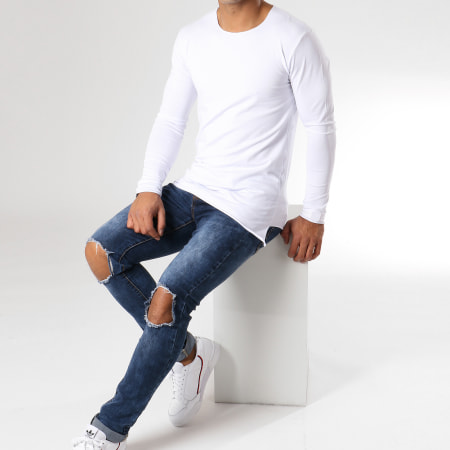 Ikao - Tee Shirt Manches Longues Asymétrique F266 Blanc