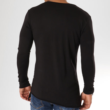 Ikao - Tee Shirt Manches Longues Asymétrique F266 Noir
