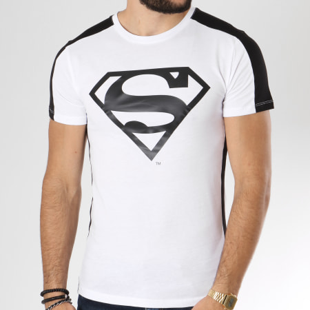DC Comics - Tee Shirt Avec Bandes Logo Blanc Noir