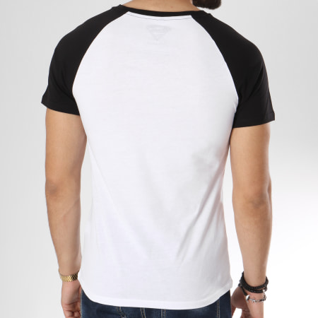 DC Comics - Tee Shirt Raglan Logo Blanc Noir