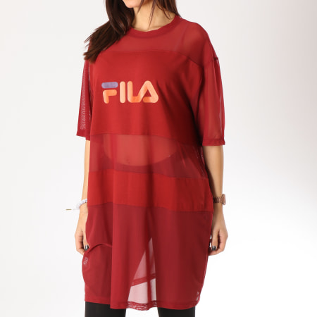 Fila - Robe Tee Shirt Femme Emily 682110 Bordeaux