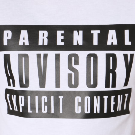 Parental Advisory - Tee Shirt Avec Bande Logo Blanc Noir