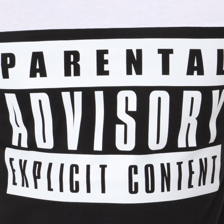 Parental Advisory - Tee Shirt Oversize Logo Bicolore Noir Blanc