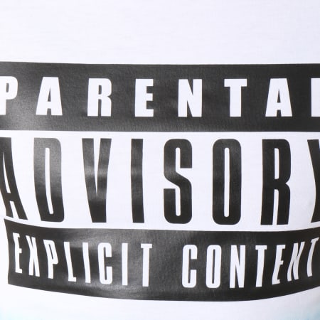 Parental Advisory - Tee Shirt Logo Dégradé Blanc Bleu