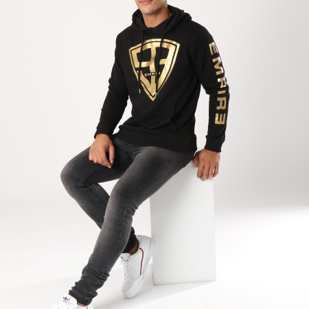 93 Empire - Sweat Capuche 93 Empire Sleeves Noir Or