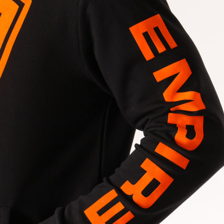 93 Empire - Sweat Capuche 93 Empire Sleeves Noir Orange
