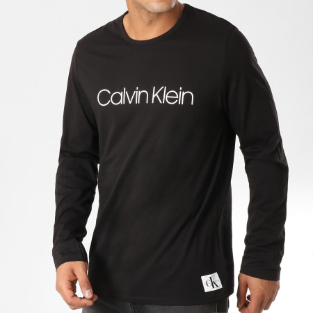 Calvin Klein - Tee Shirt Manches Longues Monogram NM1575E Noir