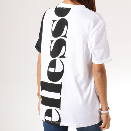 Ellesse - Tee Shirt Oversize Femme Melina Blanc Noir 