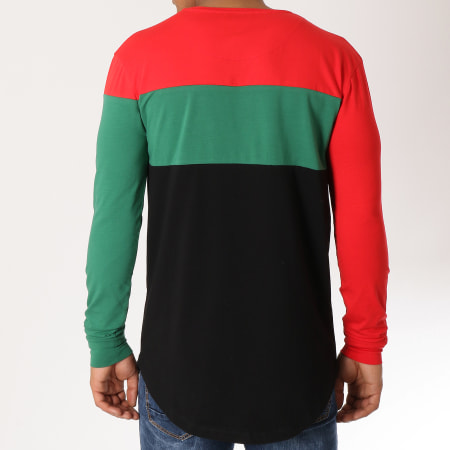 Gianni Kavanagh - Tee Shirt Manches Longues Oversize GKG748 Noir Rouge Vert