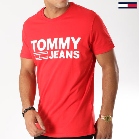 Tommy Hilfiger - Tee Shirt Basic 2192 Rouge Logo Blanc