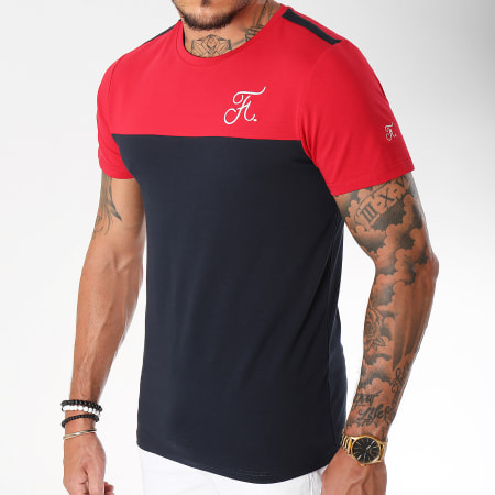 Final Club - Tee Shirt Bicolore Avec Broderie 116 Bleu Marine Rouge