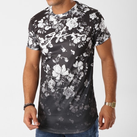 Good For Nothing - Tee Shirt Oversize 1018GFN006 Noir Floral Blanc