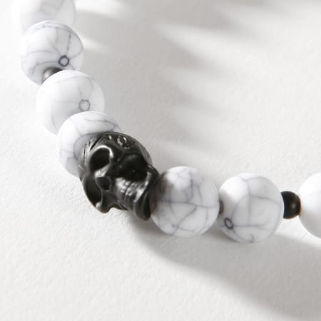 Icon Brand - Bracelet Skull Bead Blanc