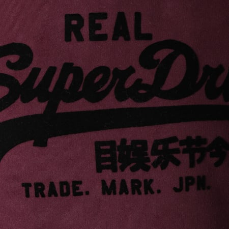 Superdry - Sweat Capuche Femme Avec Bandes Vintage Logo League College Prune