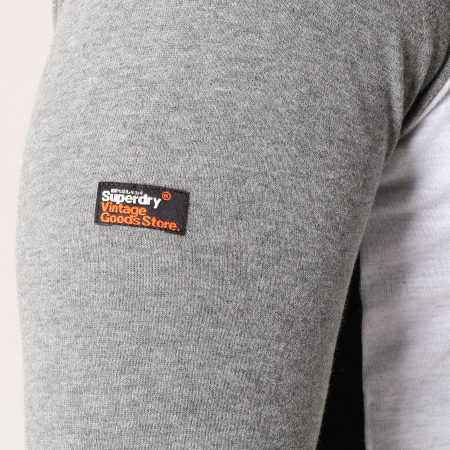 Superdry - Tee Shirt Manches Longues Vintage Logo PNL Gris Noir