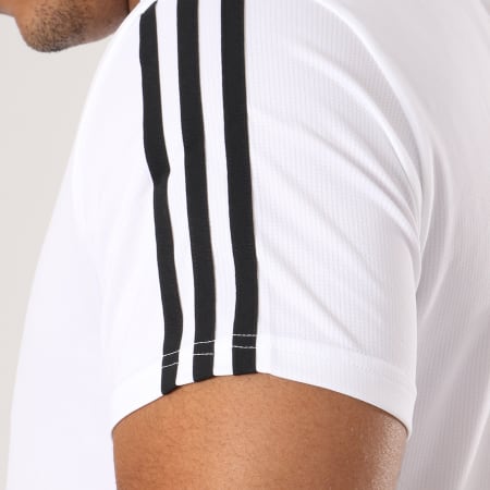Adidas Performance - Tee Shirt De Sport Run 3 Stripes DN9041 Blanc