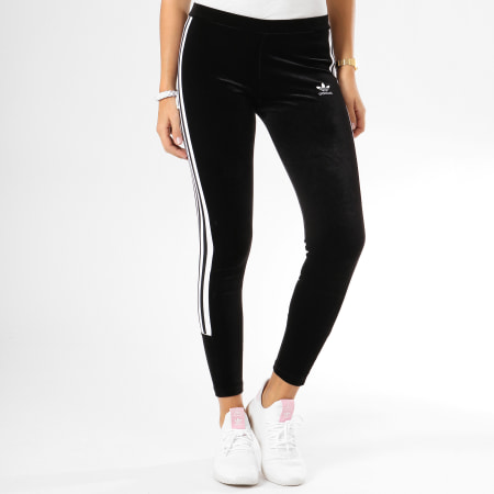 Adidas Originals - Legging Femme Velours Tight DH4657 Noir Blanc