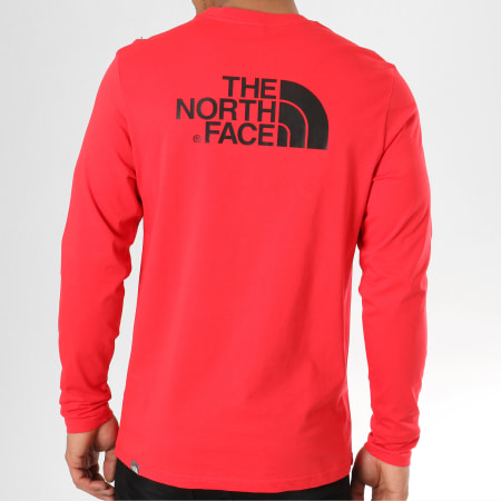The North Face - Tee Shirt Manches Longues Easy Rouge Noir