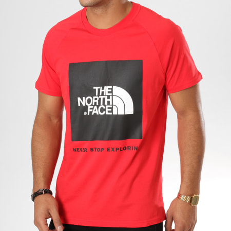The North Face - Tee Shirt Raglan Box Rouge