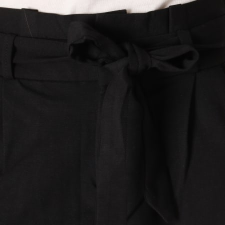 Vero Moda - Pantalon Taille Haute Femme Loose Paperbag Noir