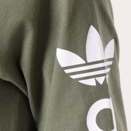 Adidas Originals - Tee Shirt Manches Longues Femme Original DH4723 Vert Kaki Blanc