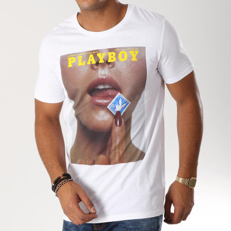 Playboy - Tee Shirt Stamp Blanc