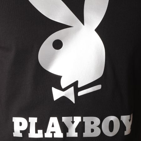 Playboy - Tee Shirt Logo Noir Argenté