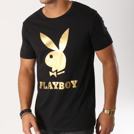 Playboy - Tee Shirt Logo Noir Doré