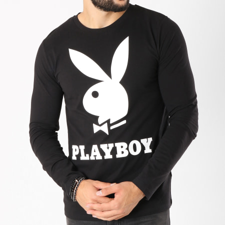 Playboy - Tee Shirt Manches Longues Logo Noir