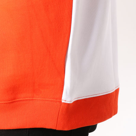 Calvin Klein - Sweat Crewneck Color Block Instutitionnal 9518 Blanc Noir Orange