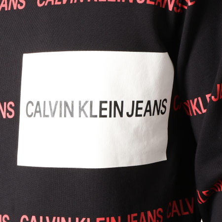 Calvin Klein - Sweat Crewneck All Over Institutionnal 9796 Noir