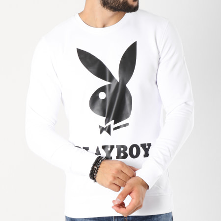 Playboy - Sweat Crewneck Logo Blanc