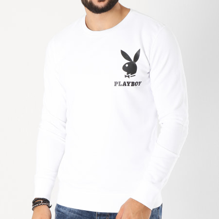 Playboy - Sweat Crewneck Back Bunny Blanc