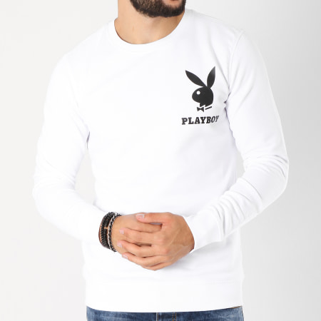 Playboy - Sweat Crewneck Back Bunny Blanc