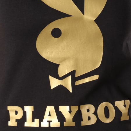 Playboy - Tee Shirt Femme Logo Noir Doré