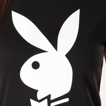 Playboy - Tee Shirt Femme Logo Noir Blanc