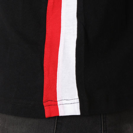 Urban Classics - Tee Shirt Avec Bandes TB2185 Noir Blanc Rouge