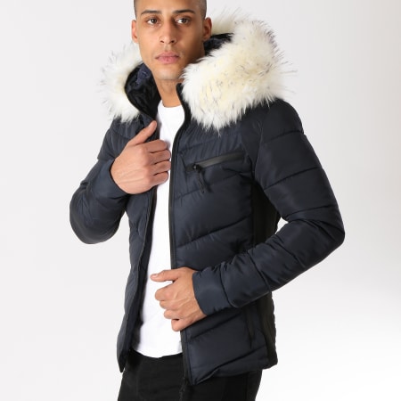 MTX Doudoune Avec Fourrure 750 Bleu Marine Blanc LaBoutiqueOfficielle