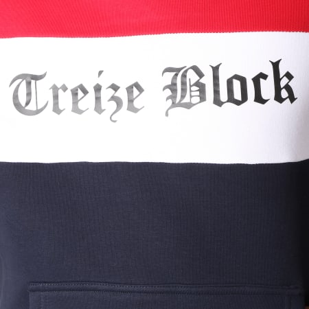13 Block - Sweat Capuche Gothic Tricolore Bleu Marine Blanc Rouge