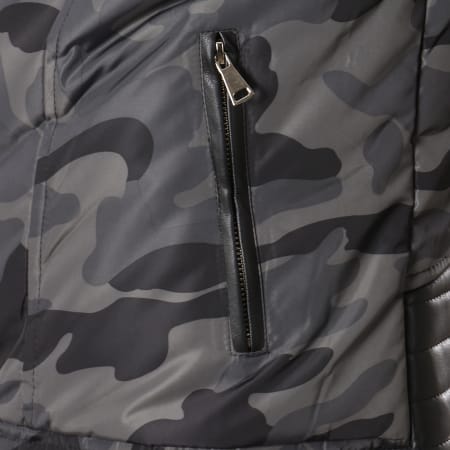 MTX - Blouson Fourrure 150 Camouflage Gris Anthracite Noir