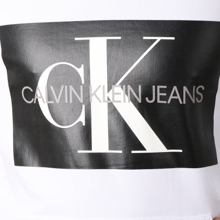 Calvin Klein - Sweat Capuche Monogram Box Logo 7745 Blanc Noir