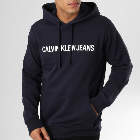 Calvin Klein - Sweat Capuche Institutional 9528 Bleu Marine