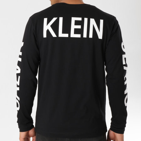 Calvin Klein - Tee Shirt Manches Longues  Institutional Back Print 0404 Noir Blanc